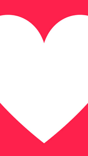 A White Heart On A Red Background Wallpaper