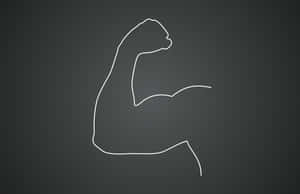 A White Outline Of A Muscle On A Black Background Wallpaper