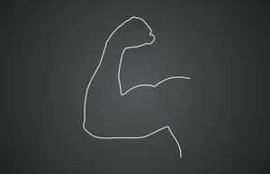 A White Outline Of A Muscle On A Black Background Wallpaper