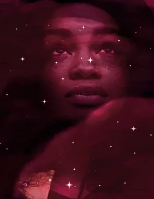 A Woman With A Starry Background Wallpaper