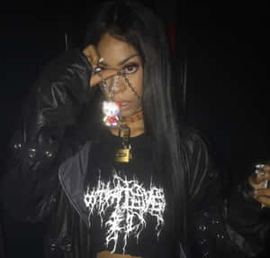 A Woman With Long Hair And A Black Jacket Wallpaper