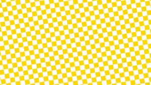 A Yellow And White Checkered Pattern Wallpaper