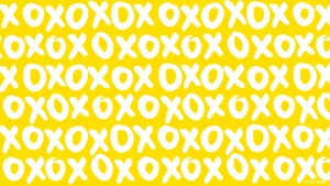 A Yellow Background With White X's On It Wallpaper