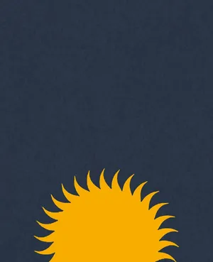 A Yellow Sun On A Blue Background Wallpaper