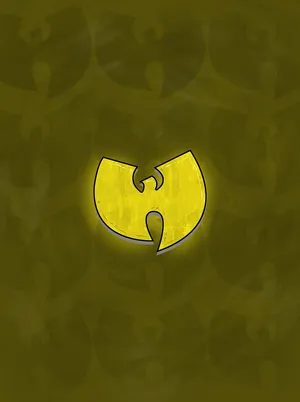 A Yellow Wu Tang Symbol On A Green Background Wallpaper