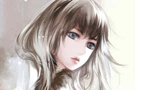 A Young Girl Celebrates Her Beauty. Wallpaper