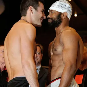 A Younger Joe Calzaghe During A Weigh-in Wallpaper