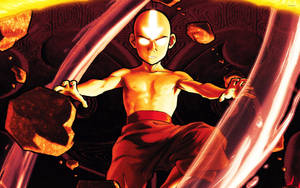 Aang Advancing In His Journey To Master The Art Of Airbending Wallpaper