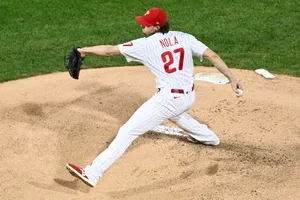 Aaron Nola Sweeping Pitch Wallpaper