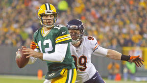 Aaron Rodgers Packers Vs Chicago Bears Wallpaper