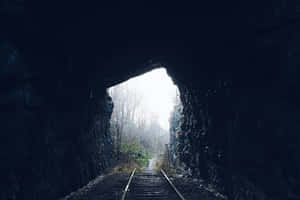 Abandoned Railway Tunnel Exit.jpg Wallpaper