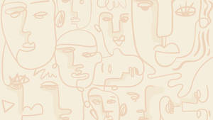 Abstract Beige Aesthetic Laptop Art Wallpaper