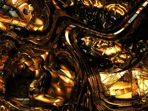 Abstract Digital Render Gold Background Wallpaper