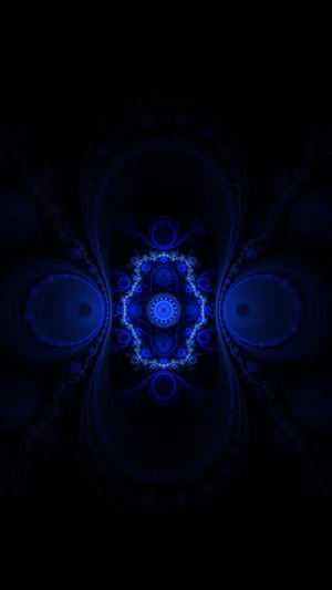 Abstract Fractal Geometry In Rich Dark Blue Wallpaper