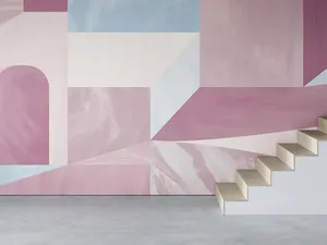 Abstract Geometric Staircase Wall Art Wallpaper