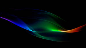 Abstract Waves Of Light On Black Desktop Wallpaper