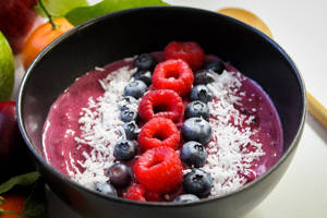 Acai Berry Fruit Bowl Close Up Wallpaper