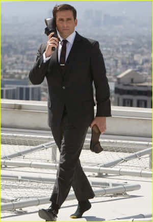 Actor Steve Carell Cracking A Colourful Joke Wallpaper