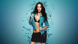 Actress Megan Fox Sexy In Blue Wallpaper