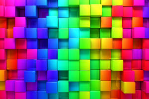 Add Some Color To Your Life With This Bright And Vibrant Rainbow Color Cubes. Wallpaper