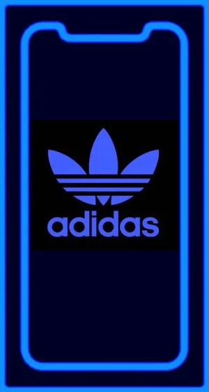 Adidas Logo On A Blue Background Wallpaper