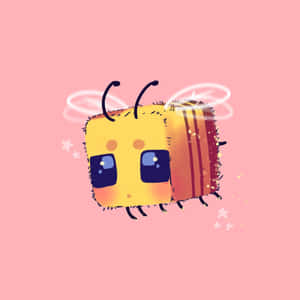 Adorable Cartoon Bee Illustration Wallpaper