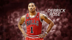 Adorable Derrick Rose Crimson Background Wallpaper