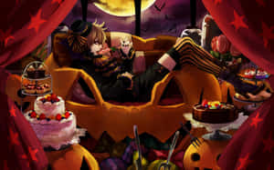 Adorable Halloween Anime Girl Wallpaper