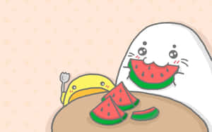 Adorable Japanese Anime Girl In A Whimsical Garden Wallpaper