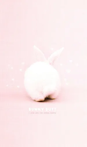 Adorable Pink Bunny Plush Wallpaper