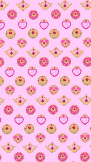 Adorable Sailor Moon Pattern To Brighten Your Day Wallpaper