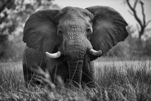 Adult Elephant At The Field Wallpaper
