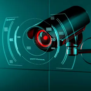 Advanced Bullet Security Camera With Digital Interface Wallpaper