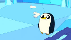 Adventure Time Gunter In Closet Wallpaper