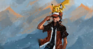 Adventurous_ Trainer_and_ Partner_ Pikachu Wallpaper