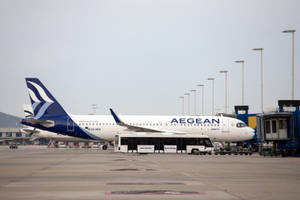 Aegean Airlines Airbus A321 At Athens International Airport Wallpaper