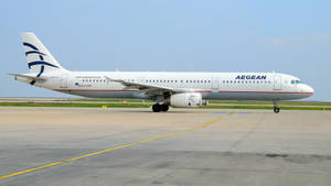 Aegean Airlines Carrier A321 Below Blue Sky Wallpaper