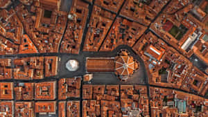 Aerial City View Florence Cathedral Wallpaper