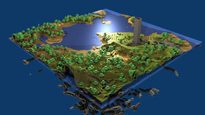 Aerial View Of Minecraft Landscape Wallpaper