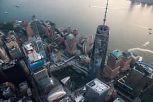 Aerial_ View_of_ One_ World_ Trade_ Center_and_ Surroundings Wallpaper