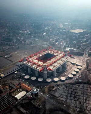 Aerial_ View_of_ Stadio_ Giuseppe_ Meazza_ Milan Wallpaper
