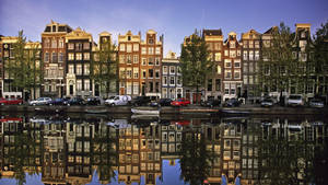 Aesthetic Amsterdam Canal House Wallpaper