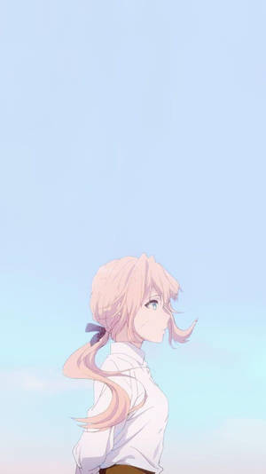 Aesthetic Anime Girl Pastel Sky Wallpaper