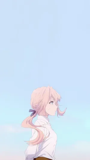 Aesthetic Anime Girl Pastel Sky Wallpaper