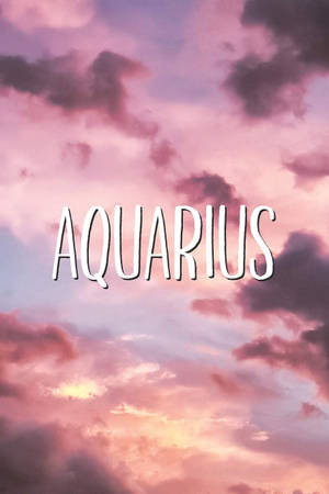 Aesthetic Aquarius Zodiac Pink Sky Wallpaper