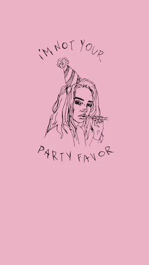 Aesthetic Billie Eilish Pink Aesthetic Party Favor Wallpaper