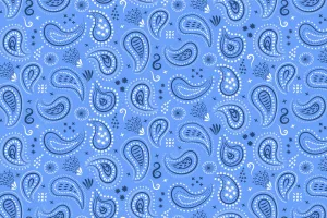 Aesthetic Blue Paisley Print Wallpaper