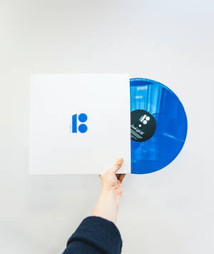 Aesthetic Blue Vinyl Record Wallpaper