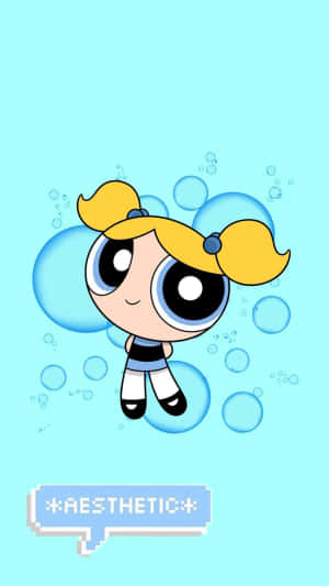 Aesthetic Cartoon Character Bubbles Background Wallpaper