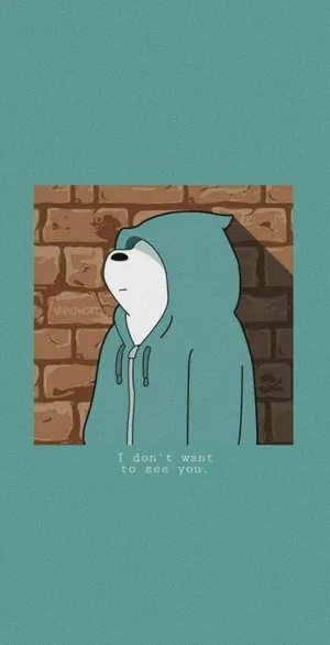 Aesthetic Cartoon Ice Bear With Hoodie Wallpaper